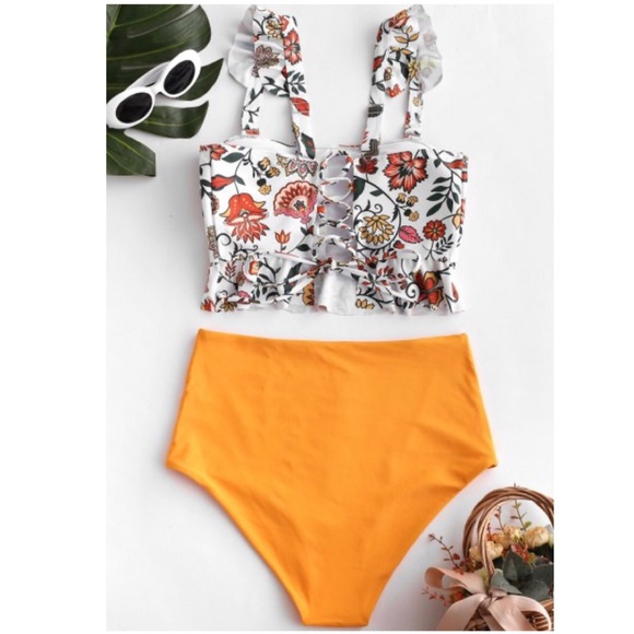 Zaful Yellow Floral Bikini - Picture 3 of 3